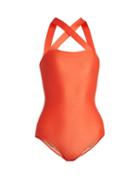 Matchesfashion.com Adriana Degreas - Cross Front Swimsuit - Womens - Red