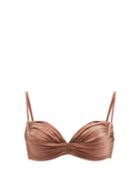 Ladies Beachwear Isa Boulder - Fona Ruched Bikini Top - Womens - Bronze