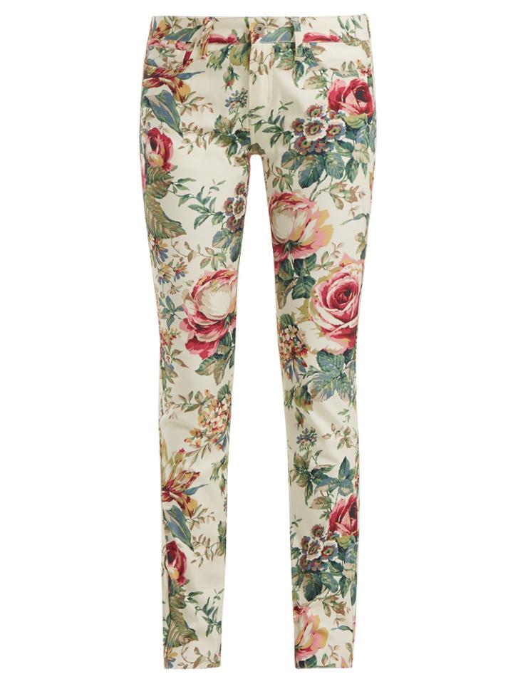 Junya Watanabe Floral-print Slim-fit Jeans