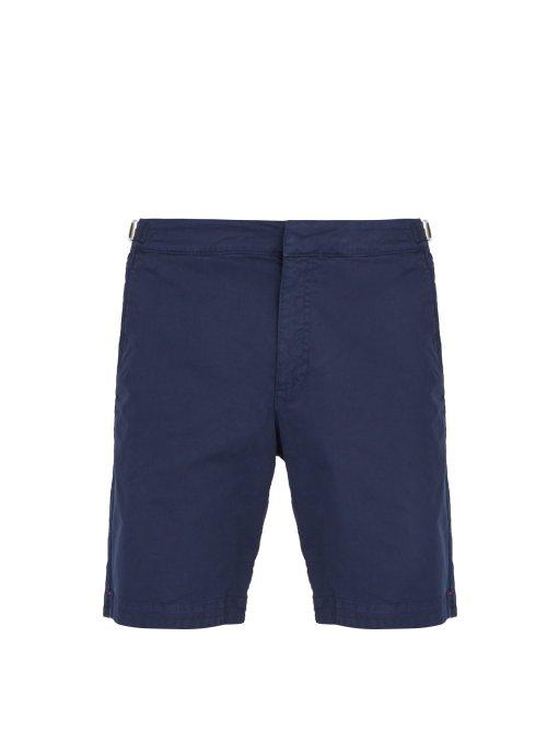 Matchesfashion.com Orlebar Brown - Dane Ii Cotton Blend Twill Shorts - Mens - Navy