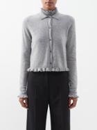 Allude - Frill-edged Wool-blend Cardigan - Womens - Grey