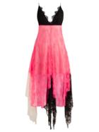Matchesfashion.com Christopher Kane - Colour Block Lace Cami Dress - Womens - Pink