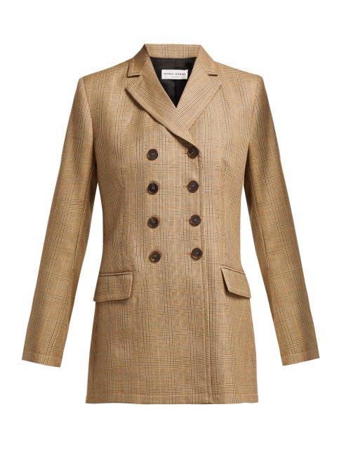 Matchesfashion.com Sonia Rykiel - Double Breasted Prince Of Wales Check Wool Jacket - Womens - Beige Multi
