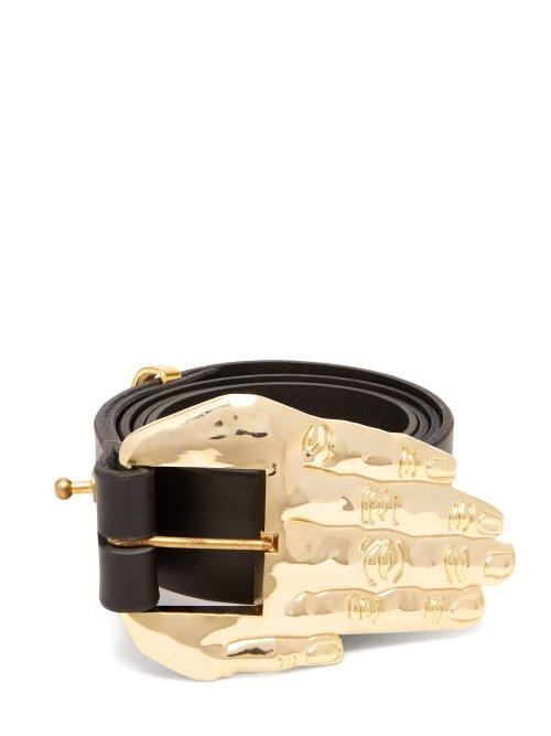 Matchesfashion.com Charles Jeffrey Loverboy - Hand Buckle Leather Belt - Womens - Black