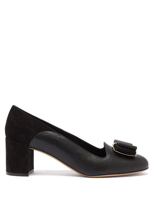 Matchesfashion.com Salvatore Ferragamo - Hausen Suede And Leather Pumps - Womens - Black