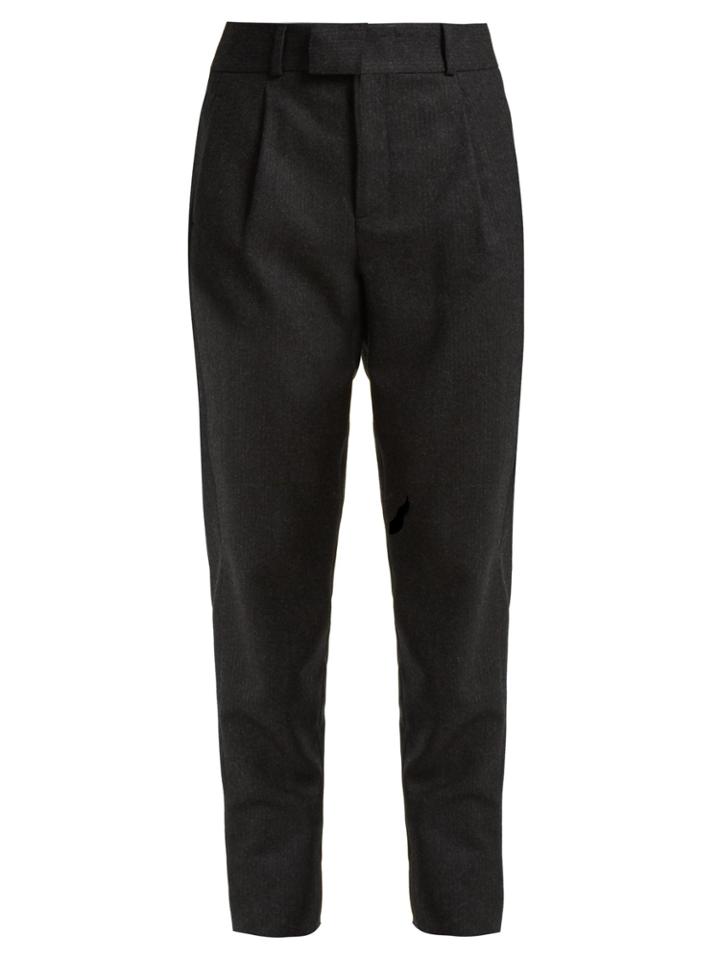 Saint Laurent Signature Pinstripe Wool Trousers