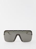 Gucci - Rimless Shield-lens Sunglasses - Womens - Black Multi