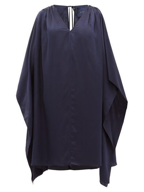 Matchesfashion.com Loup Charmant - Juno Cut-out Shoulder Silk Kaftan - Womens - Navy