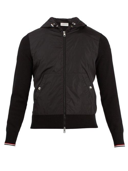 Matchesfashion.com Moncler - Hooded Panel Bomber Jacket - Mens - Black