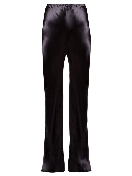 Matchesfashion.com The Row - Gala High Rise Satin Trousers - Womens - Navy