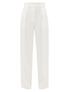 Matchesfashion.com Alexandre Vauthier - Side-stripe Crepe Wide-leg Trousers - Womens - Ivory