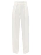 Matchesfashion.com Alexandre Vauthier - Side-stripe Crepe Wide-leg Trousers - Womens - Ivory