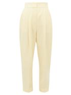 Matchesfashion.com Petar Petrov - Hampton Tailored Wool Twill Trousers - Womens - Light Yellow