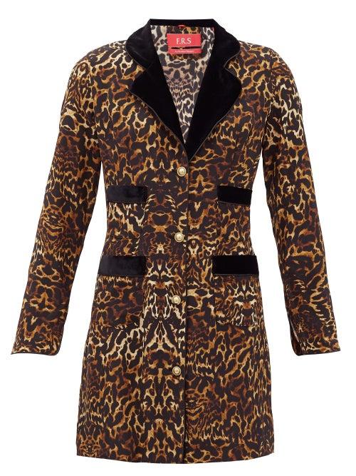Matchesfashion.com F.r.s - For Restless Sleepers - Salus Single-breasted Leopard-print Silk Jacket - Womens - Animal