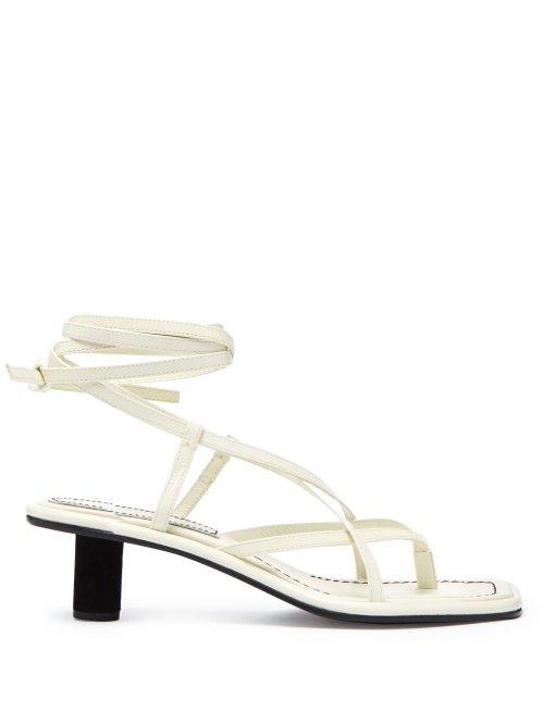 Matchesfashion.com Proenza Schouler - Cylindrical Heel Leather Sandals - Womens - White