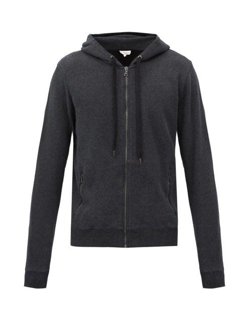 Matchesfashion.com Derek Rose - Devon Zipped Cotton-jersey Hooded Sweatshirt - Mens - Grey