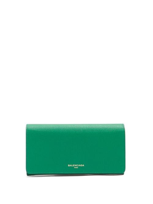 Matchesfashion.com Balenciaga - Essential Foldover Leather Wallet - Womens - Green