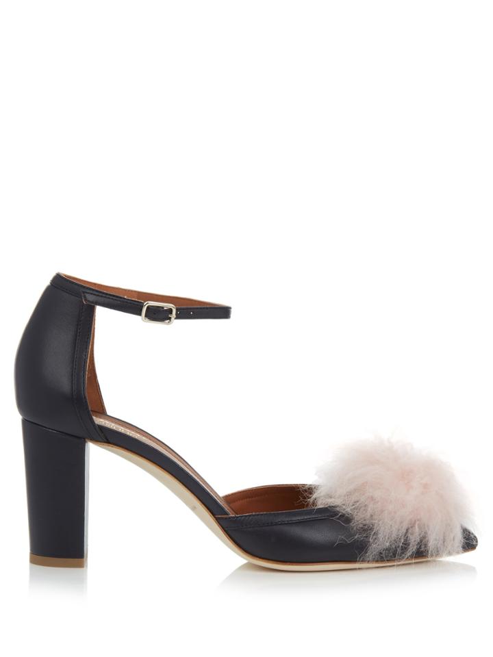 Malone Souliers Jan Cashmere-pompom Leather Pumps