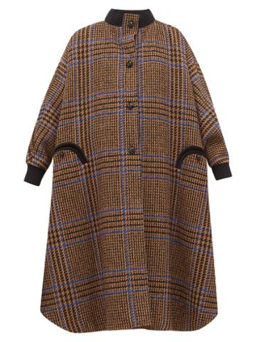 Matchesfashion.com Blaz Milano - Drifter Checked Wool Blend Coat - Womens - Brown Multi