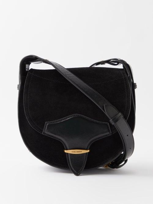 Isabel Marant - Botsy Suede And Leather Cross-body Bag - Womens - Black