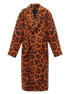 Matchesfashion.com Rochas - Oversized Leopard-print Alpaca-blend Coat - Womens - Orange Multi