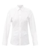 Matchesfashion.com Bottega Veneta - Slim Cotton-blend Poplin Shirt - Womens - White