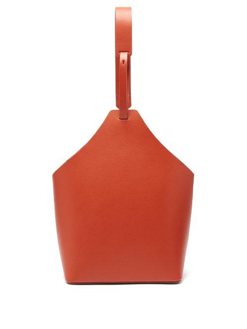 Matchesfashion.com Aesther Ekme - Structured Calf Leather Bucket Bag - Womens - Orange