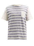 Matchesfashion.com Oliver Spencer - Striped Cotton T-shirt - Mens - Blue Multi