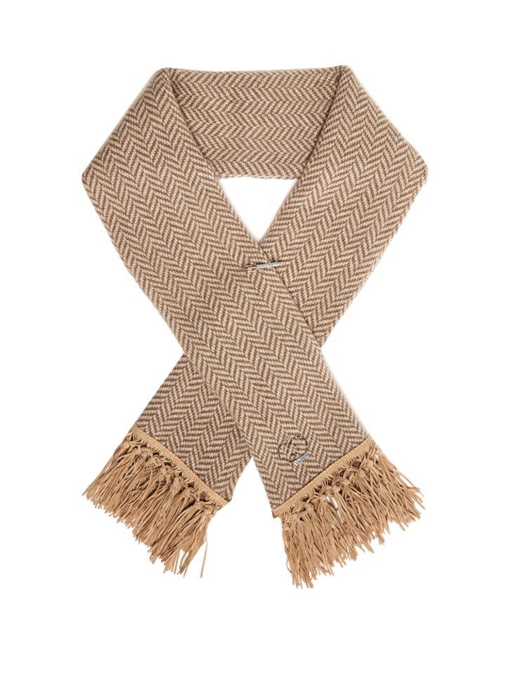 Queene And Belle Tassel-embellished Chevron-knit Wool Scarf