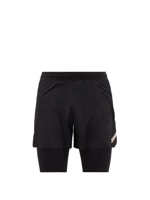 Soar - Dual Run 3.0 Two-in-one Running Shorts - Mens - Black