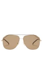 Matchesfashion.com Fendi - Wired Top-bar Aviator Sunglasses - Mens - Brown