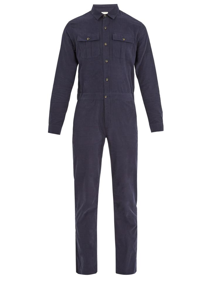 S0rensen Engineer Long-sleeved Cotton-corduroy Jumpsuit