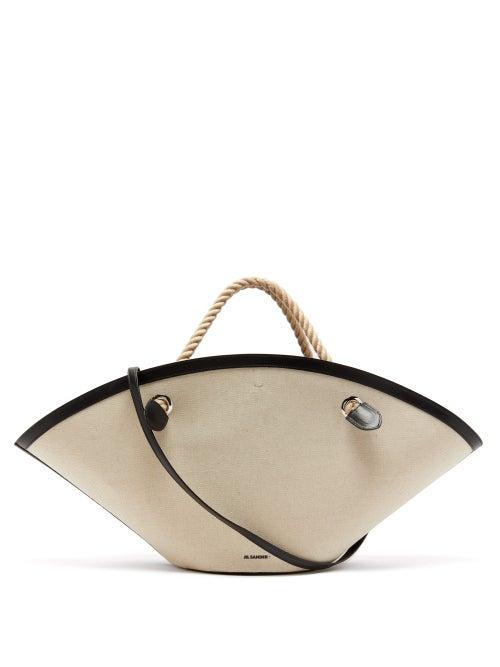 Matchesfashion.com Jil Sander - Sombrero Large Rope-handle Leather Bag - Womens - White Multi
