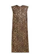 Matchesfashion.com Rochas - Onyx Metallic Jacquard Leopard Print Dress - Womens - Leopard