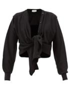 Matchesfashion.com Lemaire - Tied-overlay Merino Wool-blend Jersey Sweater - Womens - Black