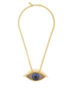 Matchesfashion.com Begum Khan - Evil Eye 24kt Gold-plated Pendant Necklace - Womens - Gold