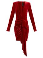 Alexandre Vauthier Ruched Velvet Mini Dress