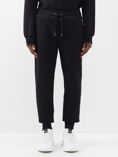 Dolce & Gabbana - Logo-plaque Cotton-jersey Track Pants - Mens - Black