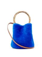 Matchesfashion.com Marni - Pannier Shearling Bucket Bag - Womens - Blue