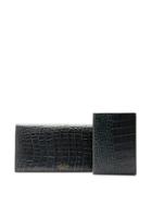Matchesfashion.com Smythson - Crocodile Effect Bi Fold Leather Travel Wallet - Mens - Green