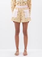 Ale Mais - Anthea Broderie-anglaise Cotton Shorts - Womens - Cream Pink