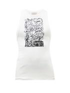 Alexander Mcqueen - Skeleton-print Cotton-blend Jersey Tank Top - Mens - White Black