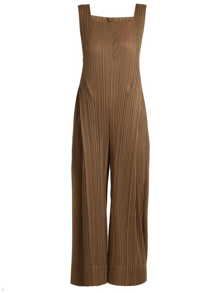 Pleats Please Issey Miyake Square-neck Sleeveless Jumpsuit
