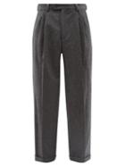 Molly Goddard - Hamish Wool-flannel Straight-leg Trousers - Mens - Dark Grey