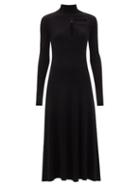 Christopher Kane - Cutout Long-sleeved Merino-blend Dress - Womens - Black