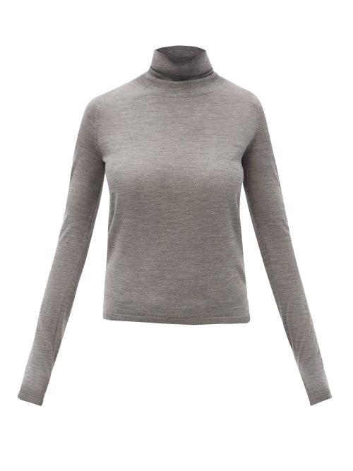 Totme - Roll-neck Wool Sweater - Womens - Grey