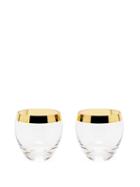 Matchesfashion.com Aerin - Set Of Two Gabriel 24kt Gilded-edge Glasses - Gold Multi