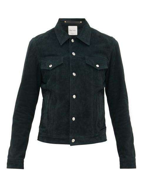 Matchesfashion.com Paul Smith - Flap-pocket Suede Jacket - Mens - Dark Green