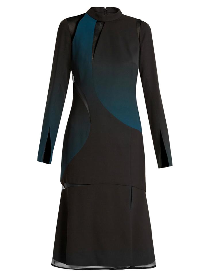 Versace Cut-out High-neck Layered Dress