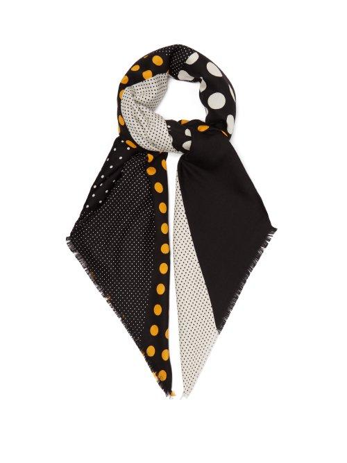 Matchesfashion.com Loewe - Polka Dot Wool Blend Scarf - Womens - Orange